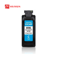 HESHUN 480ML/Pcs SJIC48 SJIC48P Sac d'encre Pochette T55P1-T55P5 Cartouche Compatible pour Imprimante d'étiquettes couleur Epson ColorWorks C8000e