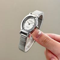 Jam Tangan Quartz Vintage Sunlifex, Model Retro Baru, Mewah Ringan, Bentuk Oval Kecil, Eksklusif, Serbaguna, untuk Wanita