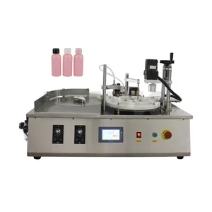 HZPK-máquina de llenado y tapado de líquido y aceite líquido con alimentador de botella, máquina rotativa automática de mesa de 40-100mm