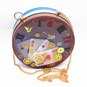 DM545 Moule en Silicone Shaker pour Sac à Main Pochette Forme Cœur Rond Chat avec Cristal Sable Mouvant, DIY Fait Main pour Femme, pour Résine - Product Image 4