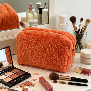 Luxury Touch Plush Cosmetic Bag Spacious Travel <b>Makeup</b> Bag For Daily <b>Vanity</b> And Outdoor Trip Cosmetic Bag - Product Image 5