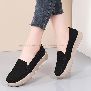 Spring New Style Genuine Leather Slip-on Women's Korean Style Casual Lazy <b>Shoes</b> <b>Soft</b>-Soled Comfortable Mother's <b>Shoes</b> - Product Image 3