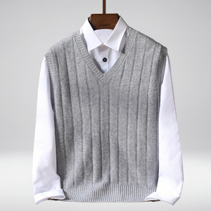 Venta al por mayor OEM logotipo personalizado de moda 100% <span class=keywords><strong>lana</strong></span> sin mangas de punto Cachemira chaleco suéter de <span class=keywords><strong>lana</strong></span> para las mujeres - Product Image 4