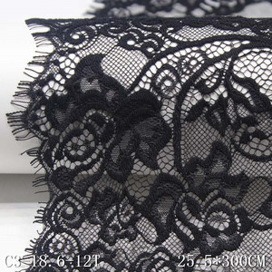 Tessuto francese in pizzo Chantilly largo 26cm 100% Nylon per <span class=keywords><strong>donna</strong></span> pizzo bianco per ciglia - Product Image 4