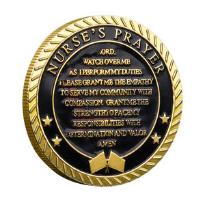 Pièce commémorative personnalisée en métal, artisanat, souvenir, thème de la santé, <span class=keywords><strong>caducée</strong></span>, esprit professionnel, prière des infirmières - Product Image 3