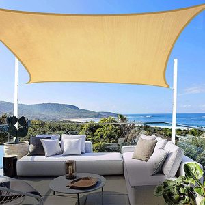 Al Aire Libre Patio HDPE Plástico Parasol Velas Triángulo Toldos Vela Triángulo Durable y resistente a la intemperie Red - Product Image 6