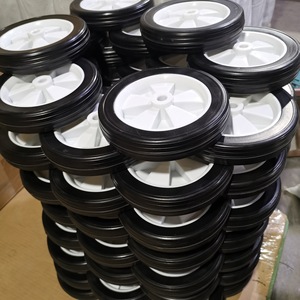 7 Inch Solid Rubber Caster <b>Wheels</b> With <b>Plastic</b> Core Firm Tread Industrial Use Durable - Product Image 4