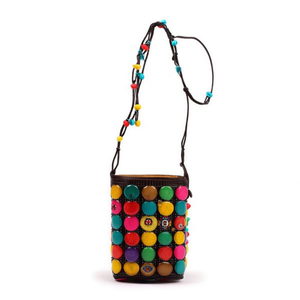 Borsa a Tracolla in Guscio di Cocco con Perline Colorate, Piccola Borsa a Spalla, Accessorio Moda Donna - Product Image 2
