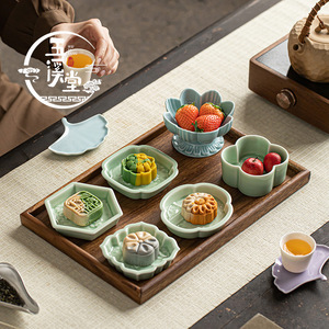 Plato de cerámica para té y aperitivos, forma irregular, porcelana de lujo, estilo retro, bandeja para frutas para bodas - Product Image 4