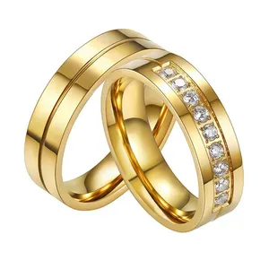 Fashion Saudi Dubai Pure Diamond 24K Gold Jewelry Ring Men