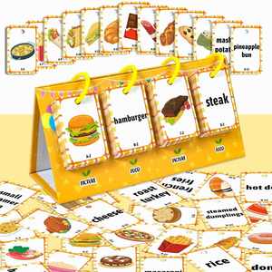 Fournitures pour l'école à domicile, cartes flash éducatives, activités d'apprentissage préscolaire, 92 cartes flash sur les aliments pour l'apprentissage précoce - Product Image 1