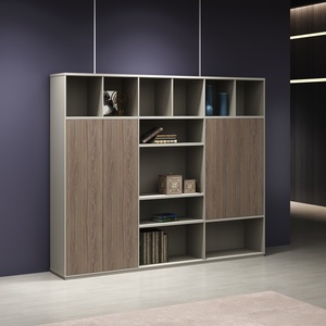 Bibliothèque en bois massif moderne et écologique, portes personnalisables, mini bibliothèque pour rangement mural, salon, hôpital, maison - Product Image 3