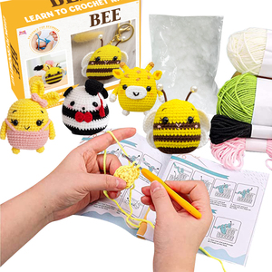 OEM DIY Craft <b>Kits</b> Animal Yarn Keychain Hand Made <b>Knitting</b> Crochet <b>Knitting</b> <b>Kit</b> <b>for</b> Kids - Product Image 1