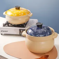 Yiweiye — ensemble de 2 casseroles en porcelaine, casseroles en argile résistantes à la chaleur, d'origine japonaise, 2.8, 6.8 l