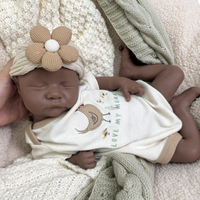 Bébé garçon africain non peint, en silicone souple, 18 pouces, entièrement en silicone solide, yeux fermés, lavable, nouveau-né noir