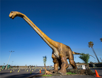 Sculpture de dinosaure Brachiosaurus animatronique grandeur nature personnalisée en métal, télécommandée électriquement, robuste, pour centres commerciaux