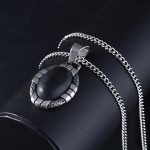 Ónix negro Oval ágata Natural de piedras preciosas COLLAR COLGANTE de <span class=keywords><strong>la</strong></span> joyería para hombres - Product Image 2