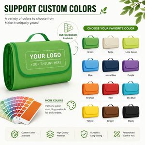 Promotional Custom Printed Logo Picnic Mat Foldable Waterproof Outdoor Sand Proof Beach Blanket for Corporate Gift Events - Product Image 5