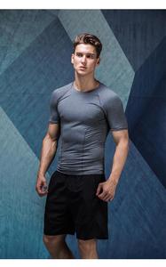 100% <b>Polyester</b> <b>T</b> <b>Shirt</b> Men Gym Short Sleeve Blank Compression <b>Shirts</b> Men Quick Dry Mesh Sport <b>Shirt</b> - Product Image 3
