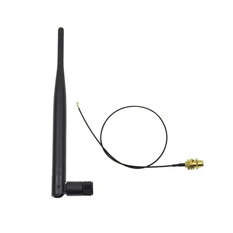 6dBi 2,4 GHz 5GHz Antena WiFi de doble banda con cable IPEX de 2x35cm U. FL