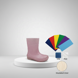 Vente en gros Nouvelle collection de bottes de pluie rouges pailletées pour garçons Chaussures confortables décontractées à semelle épaisse avec caractéristiques imperméables et souples - Product Image 1