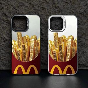 Coques de Téléphone Antichoc de Luxe Effet Frites Dorées pour <span class=keywords><strong>iPhone</strong></span> 17 Air, 16, 15 Plus, Pro Max, 14, 13, 12, <span class=keywords><strong>11</strong></span>, X – Housse Arrière - Product Image 1