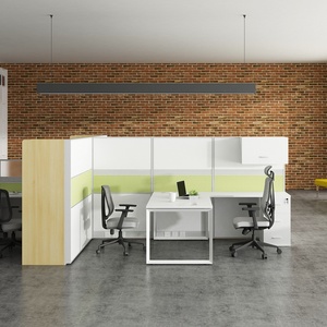 Commercial Modern Modular Wooden Call Center Desk Convertible Extendable Office Cubicle with Panel Style Furniture Workstation - Product Image 1