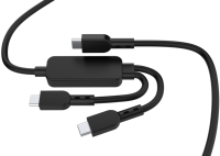 Kabel Data Silikon 3 in 1 Tipe-C Custom Pabrik, USB 2.0 Tipe A Male ke Dual Micro USB Male, Kabel Pengisi Daya
