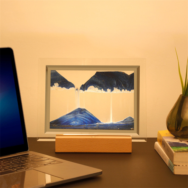 3d Moving Sand Art Frame Moving Sand Art Picture Glass Liquid Painting Kinetic Art Sand
