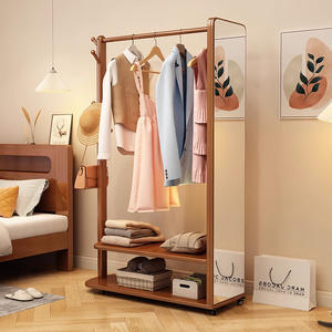 Perchero <span class=keywords><strong>de</strong></span> <span class=keywords><strong>Madera</strong></span> Maciza <span class=keywords><strong>de</strong></span> Longitud Completa, Multifuncional, Todo en Uno, para Colgar Ropa en el Dormitorio - Product Image 4