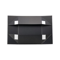 Boîte d'emballage cadeau de stockage pliable magnétique de luxe rigide noir fantaisie boîte cadeau en carton de papier chaud pour bougie mate