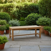 Madison 48-Zoll Gartenbank ohne Rückenlehne aus Holz, Outdoor-Möbel im zeitgenössischen Design, moderne Sitzgelegenheit für 4 Personen