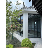 Puertas y Ventanas Plegables de Diseño Arqueado Francés, Personalizadas para Exteriores, Modernas, Resistentes al Viento, Ventanas Panorámicas de Aluminio