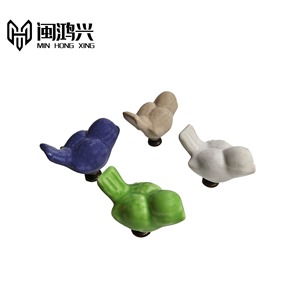 Min Hong Xing Bird <b>Ceramic</b> Handle <b>Drawer</b> Cabinet <b>Knob</b> Rustic Novelty Shape Single Hole Furniture Handle - Product Image 1