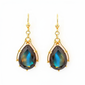 Pendientes colgantes de plata de ley 925 hechos a mano con bonito diseño joyería de moda al por mayor de La India - Product Image 1