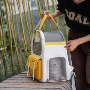 Sac à dos pour animaux de compagnie, pour chats et chiens, transporteur portable d'extérieur avec fenêtre en maille et porte avant, disponible en plusieurs couleurs - Product Image 3