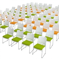 Chaise de conférence et de formation, tabouret à structure en plastique, chaise de bureau confortable pour de longues heures de travail, empilable, ergonomique, style ethnique, en PU