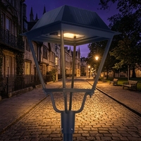 Lampe Solaire de Jardin Extérieure Alimentée par Courant Alternatif, Pro Aluminium pour Villa, Éclairage LED de Paysage, Indice de Protection IP66, Angle de Faisceau 150°, 2500lm, Garantie 5 Ans