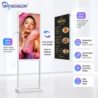 Écran double face INGSCREEN 43 pouces, lecteur d'affichage numérique Android, écran publicitaire LCD commercial avec WiFi USB RJ45