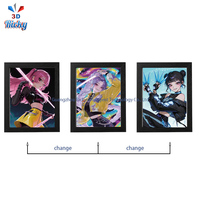 Affiche lenticulaire 3D Ricky Anime Nouveau Design K-Pop pour Demon Hunter, en plastique écologique, Art décoratif, Affiche Anime 3D