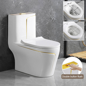 Thiết kế mới dòng vàng màu phòng tắm nước gốm Closet một mảnh nhà vệ sinh sứ thiết bị vệ sinh <span class=keywords><strong>commode</strong></span> nhà vệ sinh bát - Product Image 3