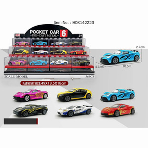 Modèle de voiture de course moulé sous pression à l'échelle <span class=keywords><strong>1</strong></span>:<span class=keywords><strong>43</strong></span> avec support d'affichage en acrylique, voiture de sport en alliage, modèle de voiture d'ingénierie, jouet cadeau pour enfants - Product Image 6