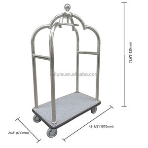 Chariot à bagages moderne Golden Crown <span class=keywords><strong>Hotel</strong></span> Bellman Chariot cage à oiseaux en acier inoxydable pour entrepôt de bar à domicile pour motel d'accueil - Product Image 3