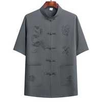 Herrenjacke im chinesischen Retro-Stil mit Stehkragen aus Wildleder, Tangzhuang-Anzug für Frühling und Herbst, Pan-Knopfverschluss, flache HanFu Cheongsam-Jacke