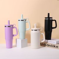 Gobelet isotherme portable en acier inoxydable 304 de 32, 40, 50 oz avec poignée et couvercle à paille pour le sport et la gym – Vente en gros