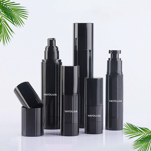 Commercio all'ingrosso 15ml 30ml 50ml 80ml 100ml 151oz <span class=keywords><strong>1</strong></span> <span class=keywords><strong>oz</strong></span> come plastica nera Airless Spray cosmetico bottiglia di siero con pompa - Product Image 2