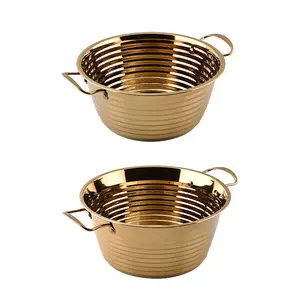 Stainless Steel Spanish Seafood Paella Thickened Korean Fried Chicken Plate Golden Army Hot Pot Flat Bottom Dry Pot Pots