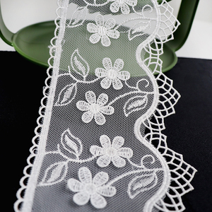 <span class=keywords><strong>3D</strong></span> Flower <span class=keywords><strong>Net</strong></span> Ren Trim Lưới Thêu Ren Ribbon 5Cm Trắng Sang Trọng Pháp Bridal Ren Trang Trí Cho Đám Cưới - Product Image 2