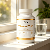 Vitamin D3 K2 Softgel 120 Kapsul Kesehatan Tulang Sistem Imun Kesehatan Jantung Kesehatan Otot untuk Pria & Wanita
