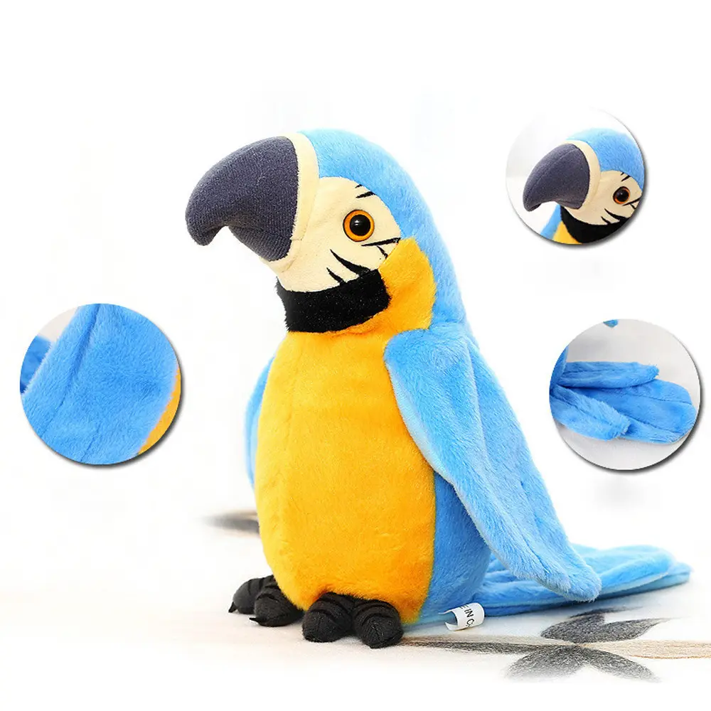 polyethylene & furs blue parrot toy simulation wings macaw model gift about 30cm 